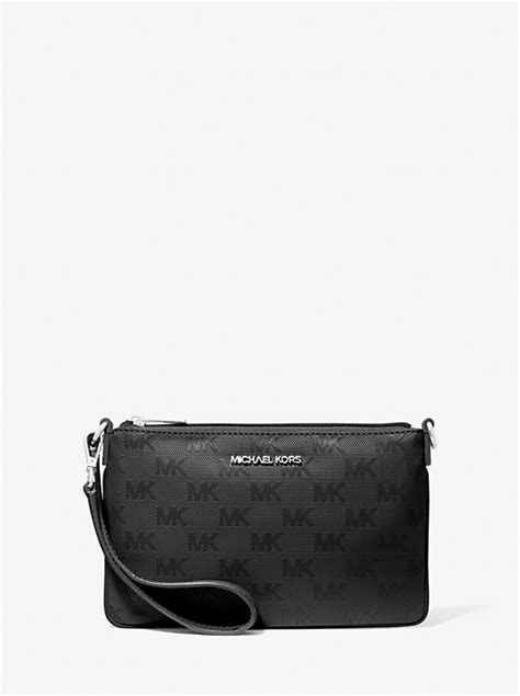 jet set travel small woven logo nylon convertible wristlet